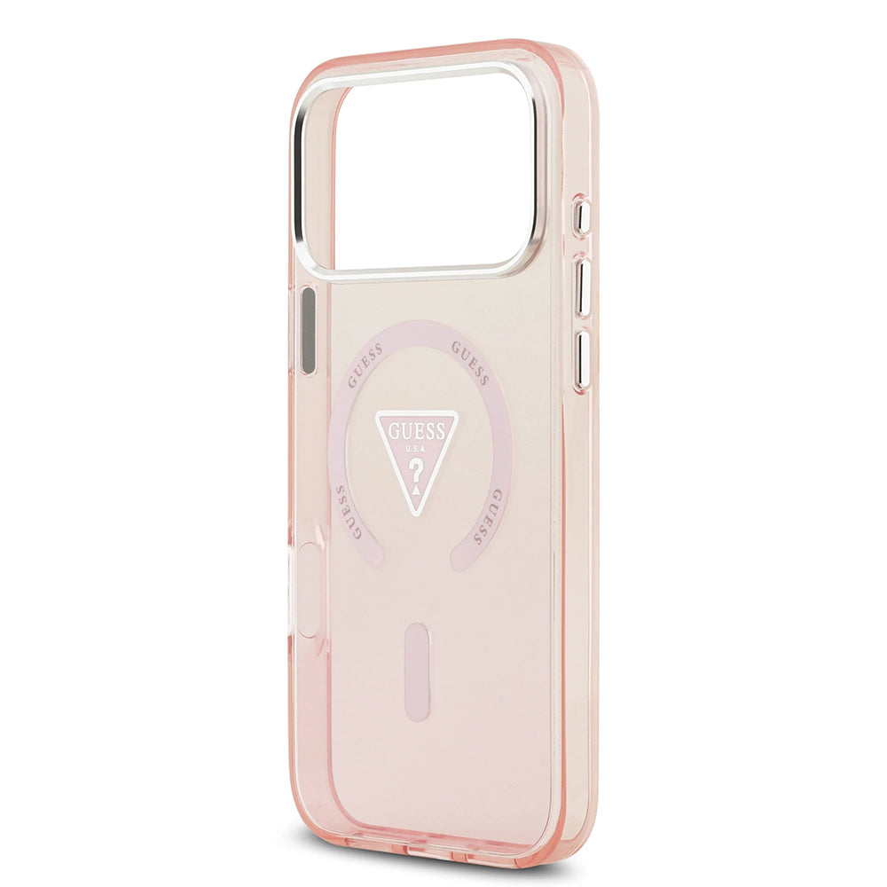 Funda MagSafe para Apple iPhone 17 Pro Max, Guess, IML Gradient Triangle Logo, Rosa
