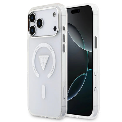 Funda MagSafe para Apple iPhone 17 Pro Max, Guess, IML Gradient Triangle Logo, Transparente