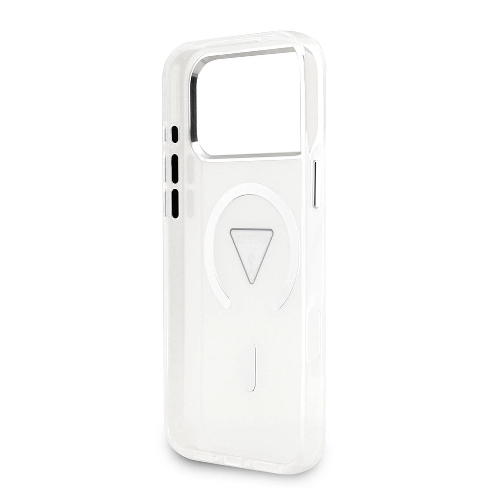 Funda MagSafe para Apple iPhone 17 Pro Max, Guess, IML Gradient Triangle Logo, Transparente