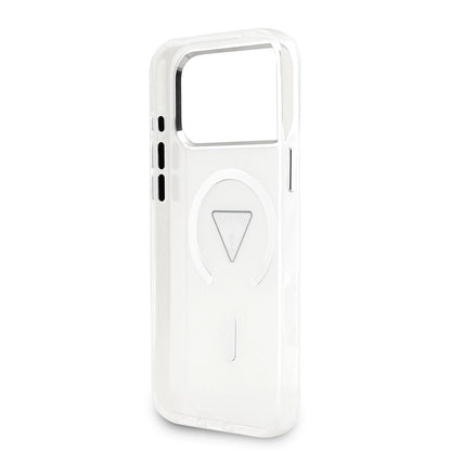 Funda MagSafe para Apple iPhone 17 Pro Max, Guess, IML Gradient Triangle Logo, Transparente