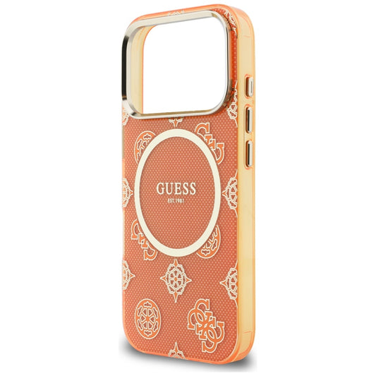 Funda MagSafe para Apple iPhone 17 Pro Max, Guess, IML Peony Dot, Naranja