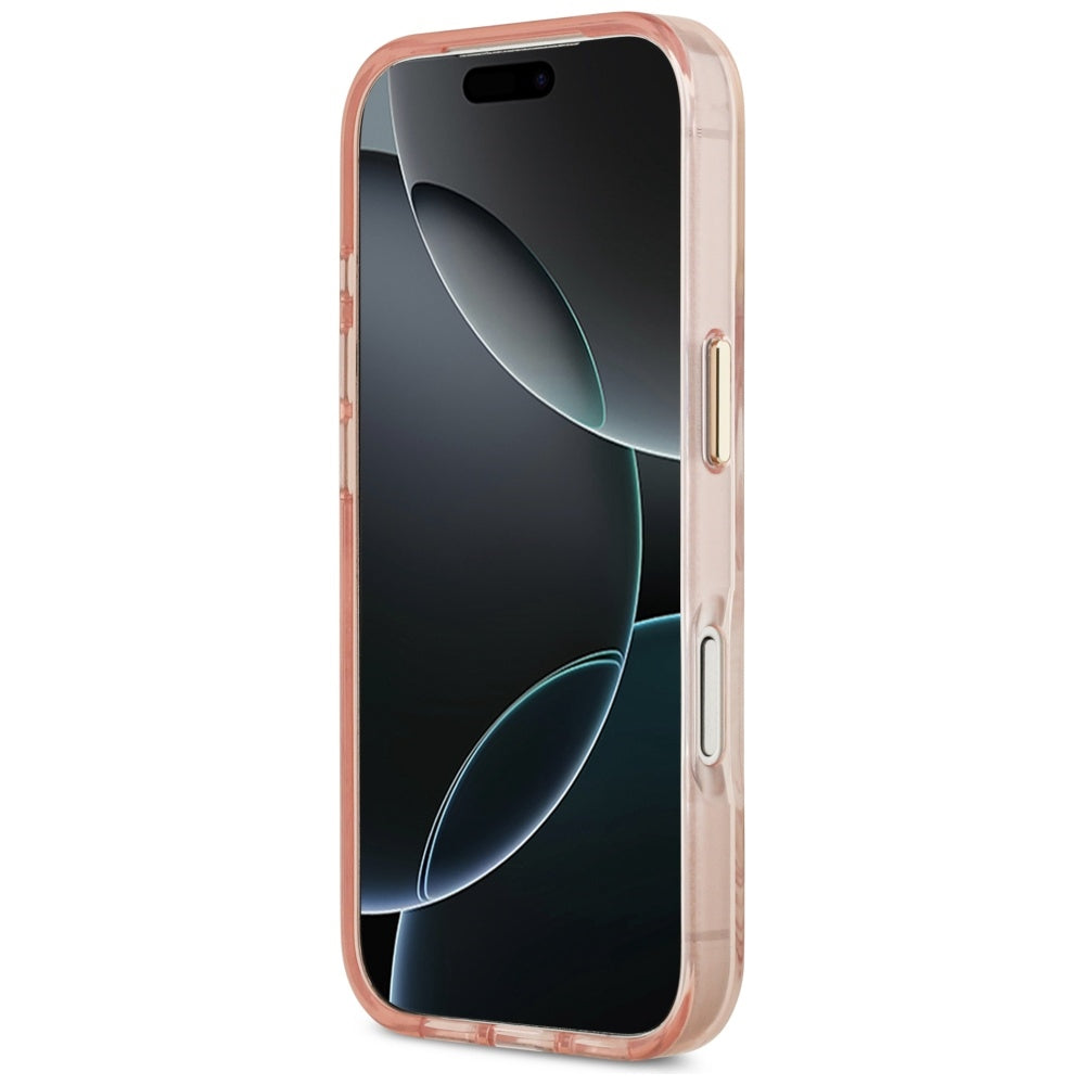 Funda MagSafe para Apple iPhone 17 Pro Max, Guess, Jungle Tonal Triangle, Rosa