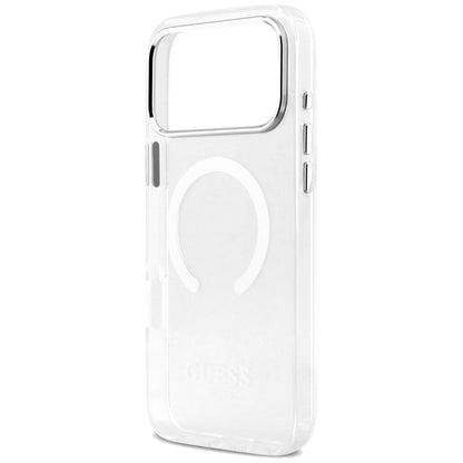 Funda MagSafe para Apple iPhone 17 Pro Max, Guess, Metal Outline, Plateada