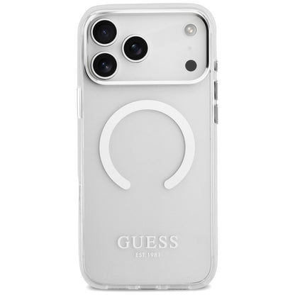 Funda MagSafe para Apple iPhone 17 Pro Max, Guess, Metal Outline, Plateada
