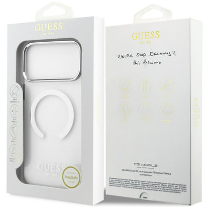 Funda MagSafe para Apple iPhone 17 Pro Max, Guess, Metal Outline, Plateada