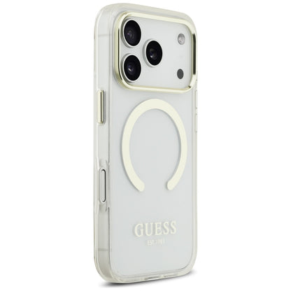 Funda MagSafe para Apple iPhone 17 Pro Max, Guess, Metal Outline, Dorada