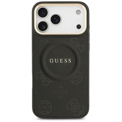 Funda MagSafe para Apple iPhone 17 Pro Max, Guess, Peony Hot Stamp, Negra
