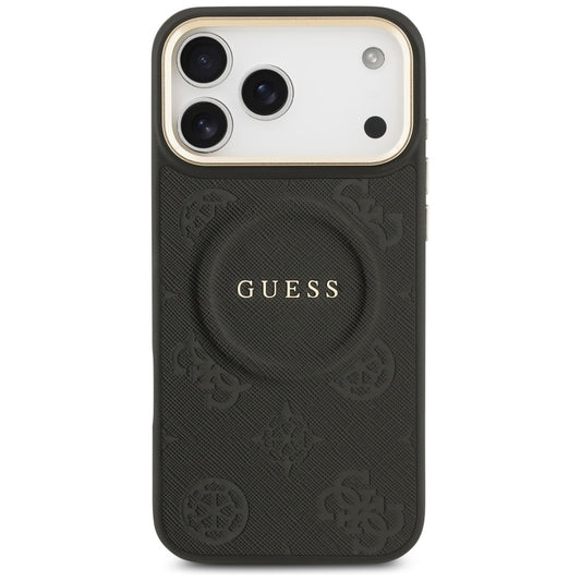 Funda MagSafe para Apple iPhone 17 Pro Max, Guess, Peony Hot Stamp, Negra