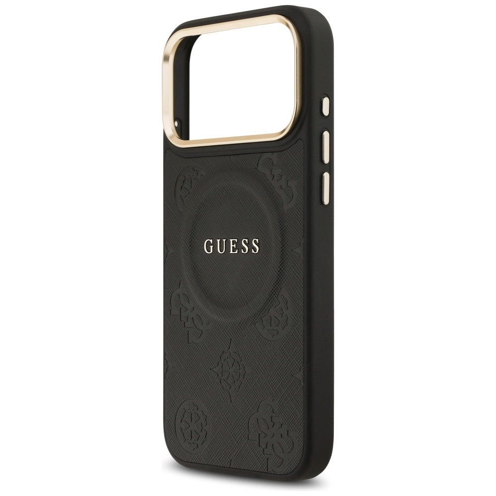 Funda MagSafe para Apple iPhone 17 Pro Max, Guess, Peony Hot Stamp, Negra