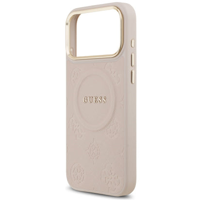 Funda MagSafe para Apple iPhone 17 Pro Max, Guess, Peony Hot Stamp, Rosa