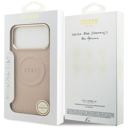 Funda MagSafe para Apple iPhone 17 Pro Max, Guess, Peony Hot Stamp, Rosa
