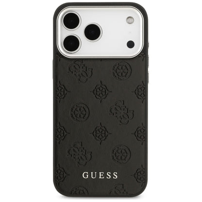 Funda MagSafe para Apple iPhone 17 Pro Max, Guess, Peony Hot Stamp Script, Negra