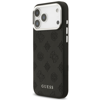 Funda MagSafe para Apple iPhone 17 Pro Max, Guess, Peony Hot Stamp Script, Negra