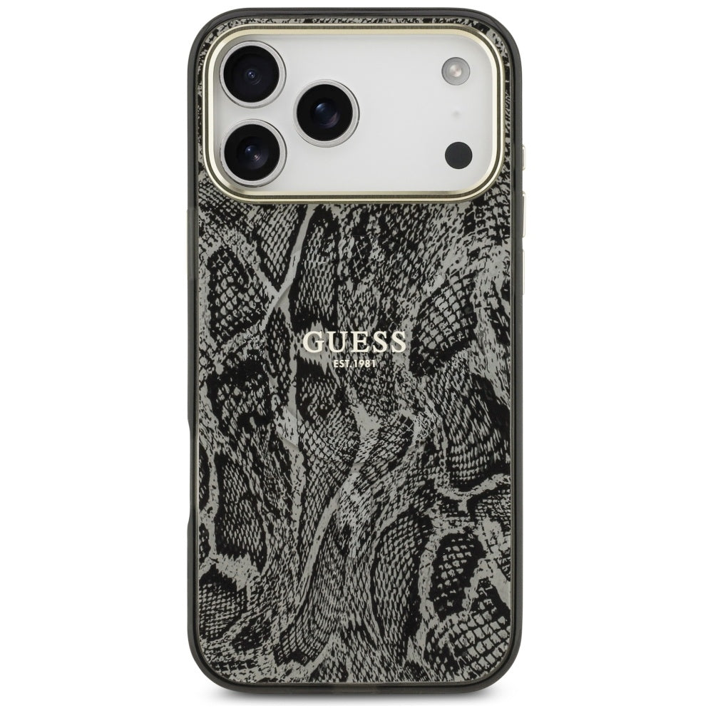 Funda MagSafe para Apple iPhone 17 Pro Max, Guess, Python Pattern, Negra