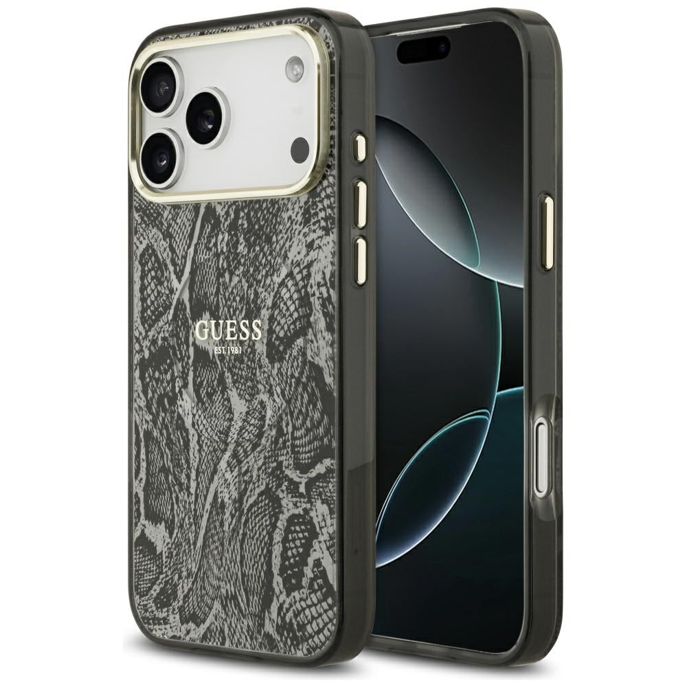 Funda MagSafe para Apple iPhone 17 Pro Max, Guess, Python Pattern, Negra