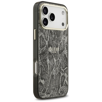 Funda MagSafe para Apple iPhone 17 Pro Max, Guess, Python Pattern, Negra