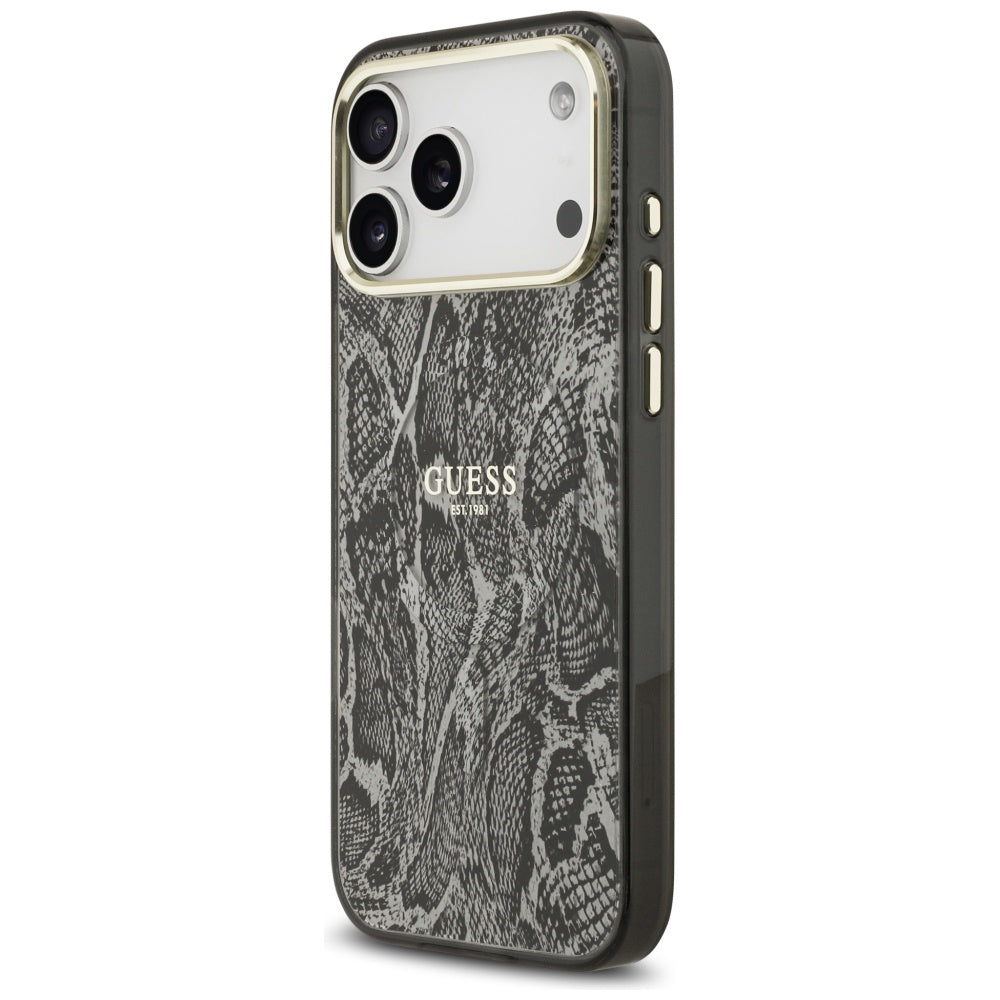 Funda MagSafe para Apple iPhone 17 Pro Max, Guess, Python Pattern, Negra