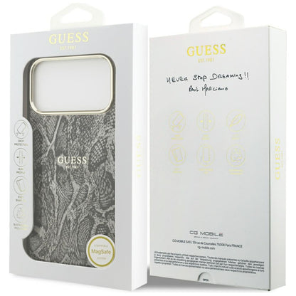 Funda MagSafe para Apple iPhone 17 Pro Max, Guess, Python Pattern, Negra
