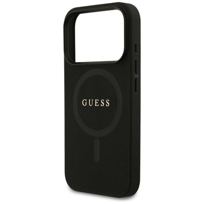 Funda MagSafe para Apple iPhone 17 Pro Max, Guess, Saffiano Classic Logo, Negra