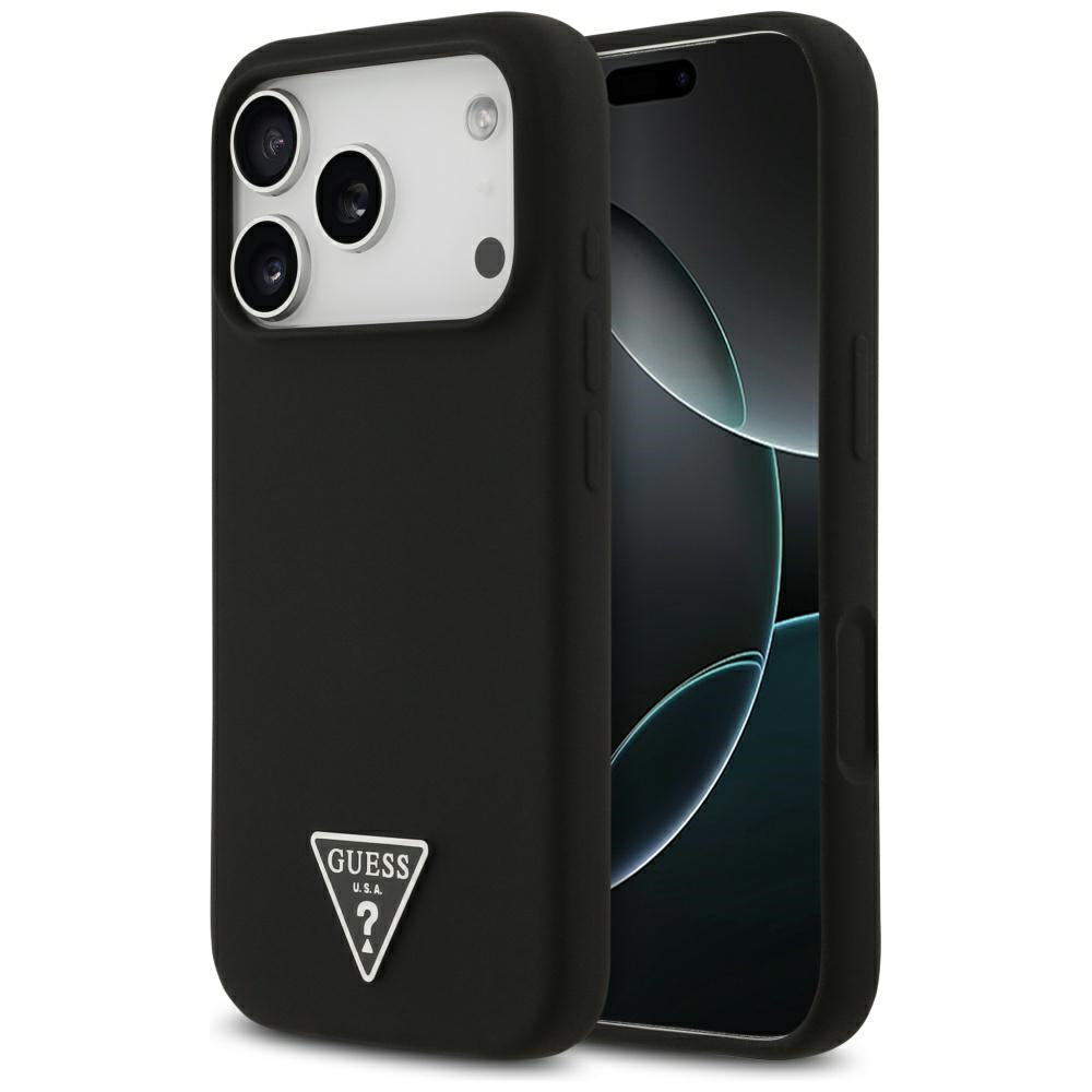 Funda MagSafe para Apple iPhone 17 Pro Max, Guess, Logo Triangular, Negra