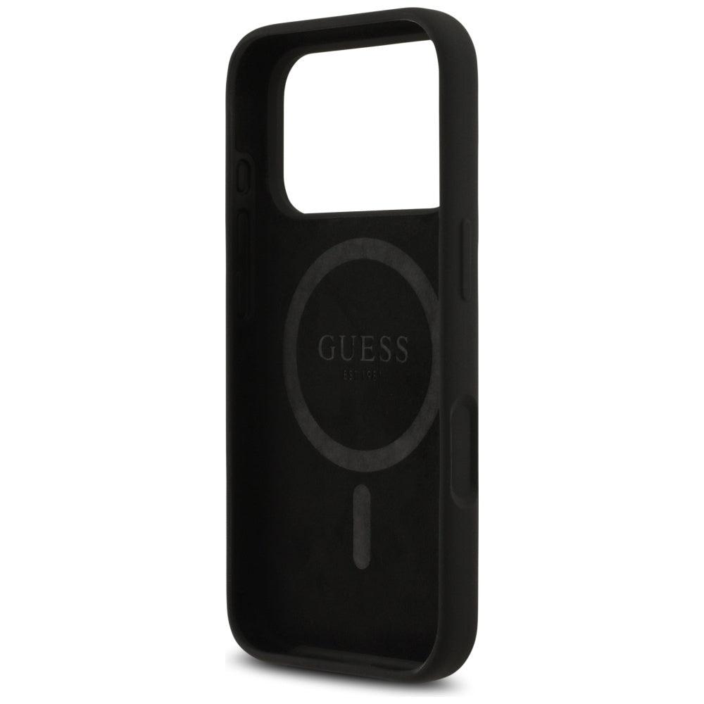 Funda MagSafe para Apple iPhone 17 Pro Max, Guess, Logo Triangular, Negra