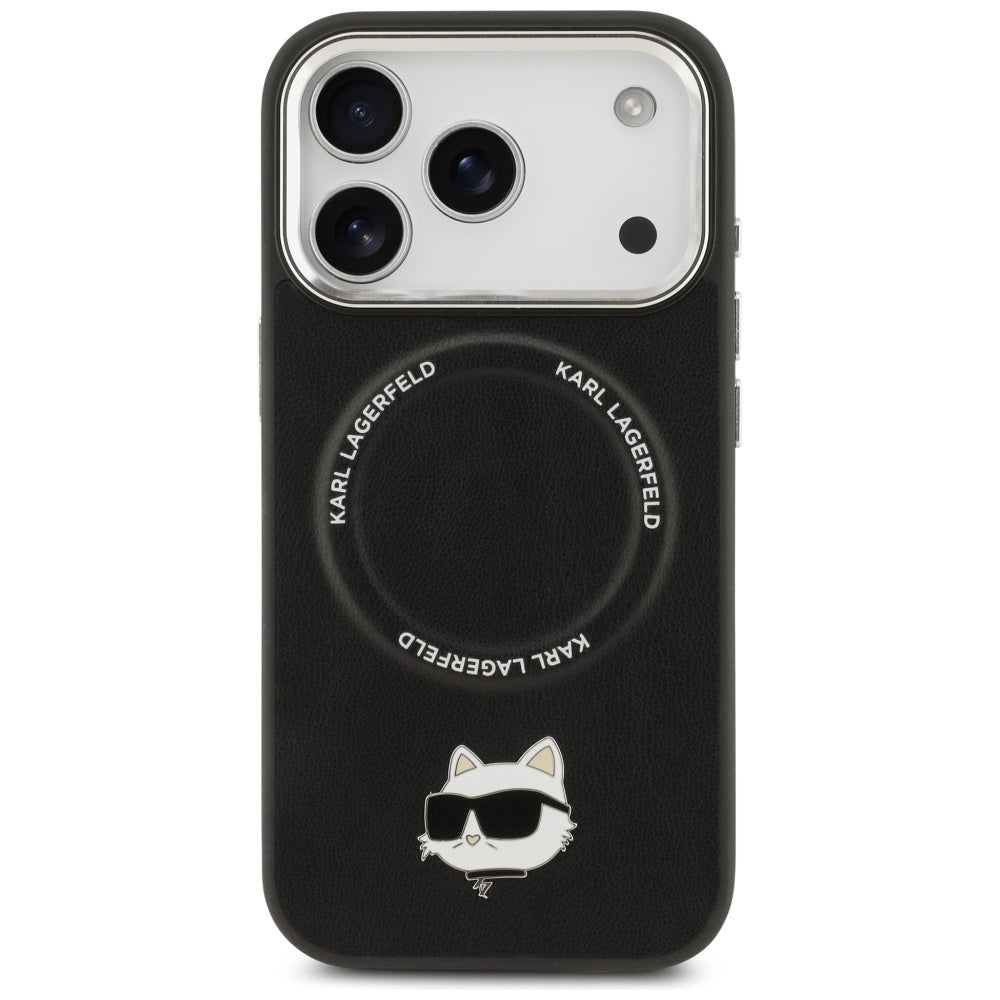 Funda MagSafe para Apple iPhone 17 Pro Max, Karl Lagerfeld, Choupette Pin, Negra