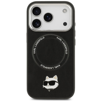 Funda MagSafe para Apple iPhone 17 Pro Max, Karl Lagerfeld, Choupette Pin, Negra
