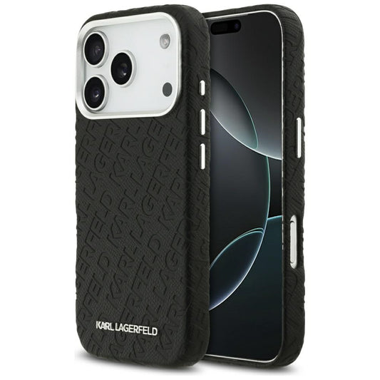 Funda MagSafe para Apple iPhone 17 Pro Max, Karl Lagerfeld, FW Stamped Karl, Negra