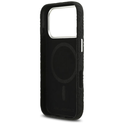Funda MagSafe para Apple iPhone 17 Pro Max, Karl Lagerfeld, FW Stamped Karl, Negra