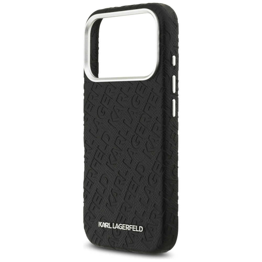 Funda MagSafe para Apple iPhone 17 Pro Max, Karl Lagerfeld, FW Stamped Karl, Negra