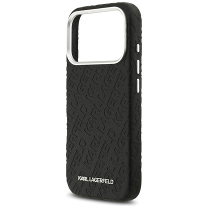 Funda MagSafe para Apple iPhone 17 Pro Max, Karl Lagerfeld, FW Stamped Karl, Negra