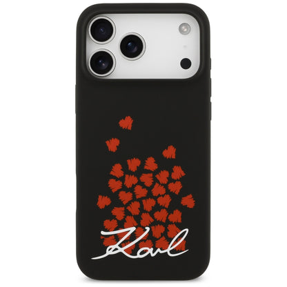 Funda MagSafe para Apple iPhone 17 Pro Max, Karl Lagerfeld, Logo de Corazón, Negra
