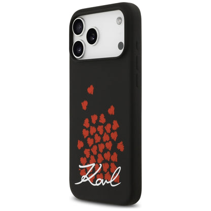 Funda MagSafe para Apple iPhone 17 Pro Max, Karl Lagerfeld, Logo de Corazón, Negra