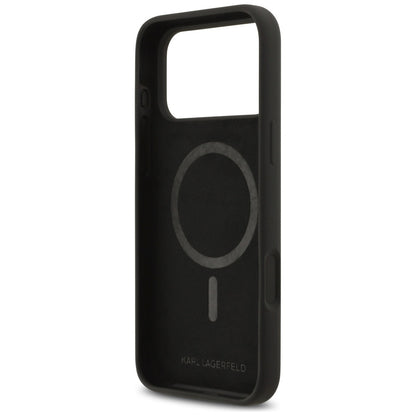 Funda MagSafe para Apple iPhone 17 Pro Max, Karl Lagerfeld, Logo de Corazón, Negra