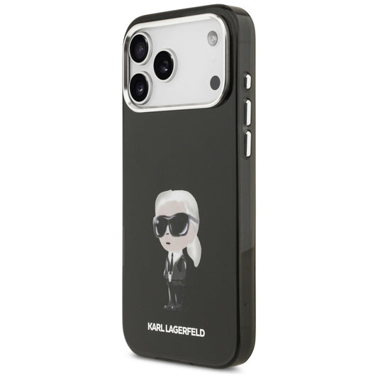 Funda MagSafe para Apple iPhone 17 Pro Max, Karl Lagerfeld, IML Aquarelle Karl Ikonik, Negra