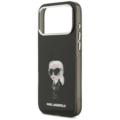 Funda MagSafe para Apple iPhone 17 Pro Max, Karl Lagerfeld, IML Aquarelle Karl Ikonik, Negra