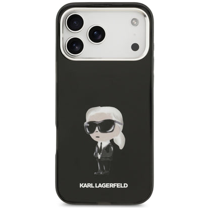 Funda MagSafe para Apple iPhone 17 Pro Max, Karl Lagerfeld, IML Aquarelle Karl Ikonik, Negra