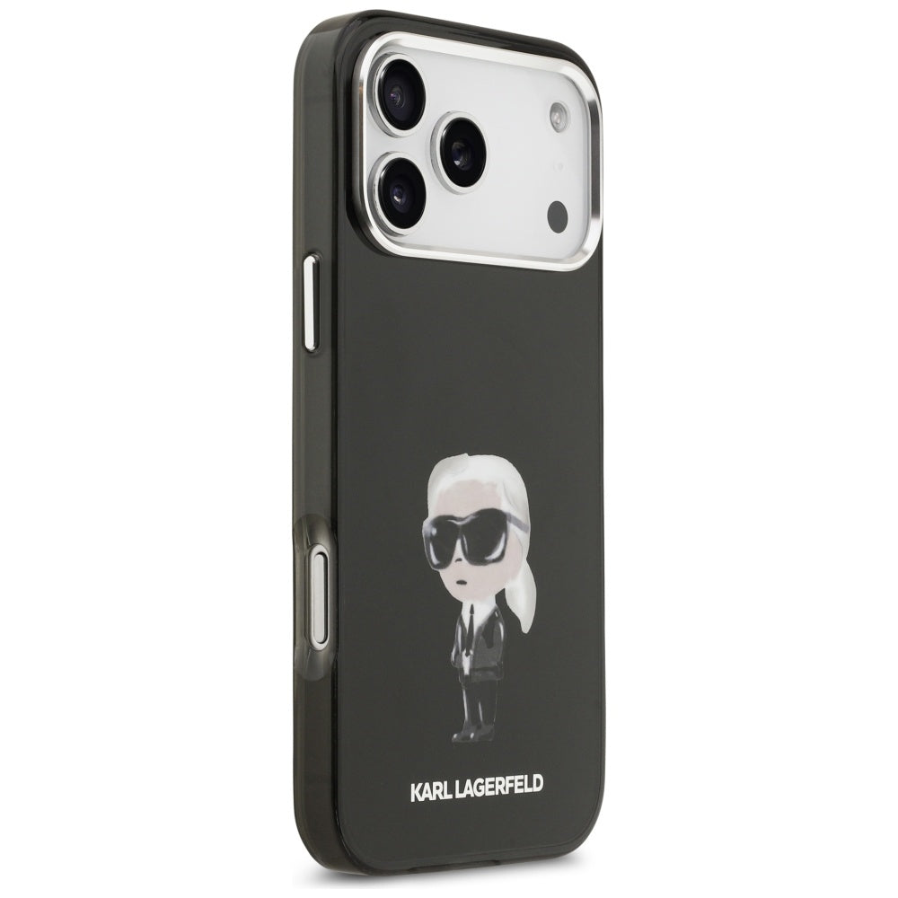 Funda MagSafe para Apple iPhone 17 Pro Max, Karl Lagerfeld, IML Aquarelle Karl Ikonik, Negra