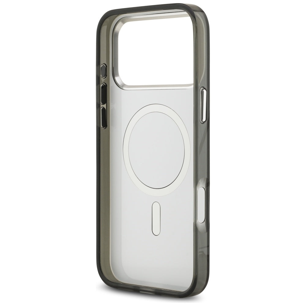 Funda MagSafe para Apple iPhone 17 Pro Max, Karl Lagerfeld, IML Aquarelle Logo Karl & Choupette, Negra.