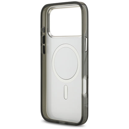 Funda MagSafe para Apple iPhone 17 Pro Max, Karl Lagerfeld, IML Aquarelle Logo Karl & Choupette, Negra.