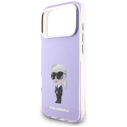 Funda MagSafe para Apple iPhone 17 Pro Max, Karl Lagerfeld, IML Aquarelle Logo Karl, Morado
