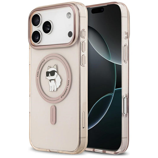 Funda MagSafe para Apple iPhone 17 Pro Max, Karl Lagerfeld, IML Choupette, Rosa.