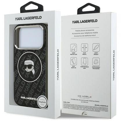 Funda MagSafe para Apple iPhone 17 Pro Max, Karl Lagerfeld, IML Karl's Head, Negra
