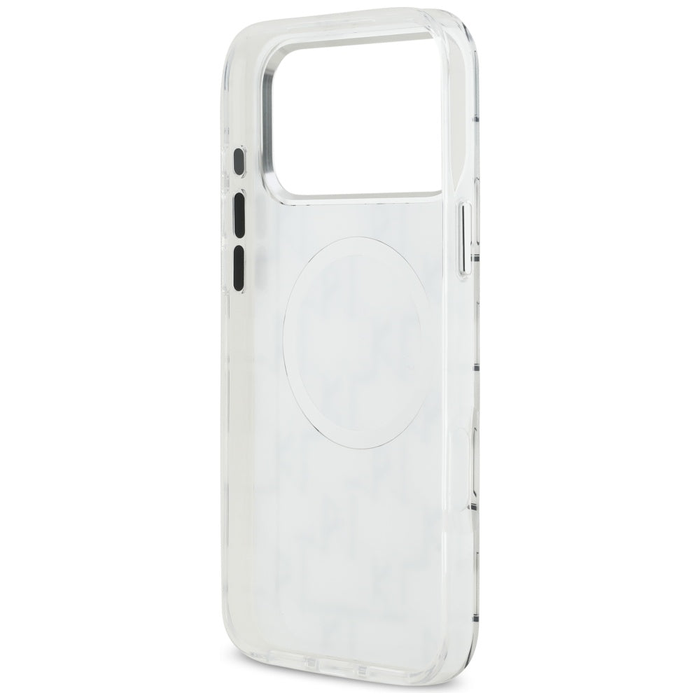 Funda MagSafe para Apple iPhone 17 Pro Max, Karl Lagerfeld, IML KL Monogram, Blanca