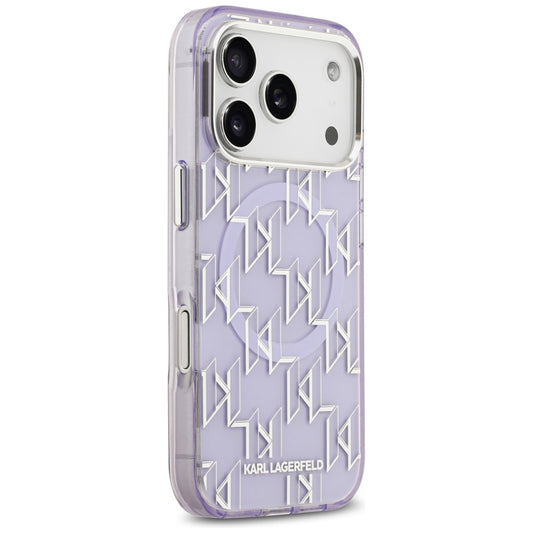 Funda MagSafe para Apple iPhone 17 Pro Max, Karl Lagerfeld, IML KL Monogram, Morado