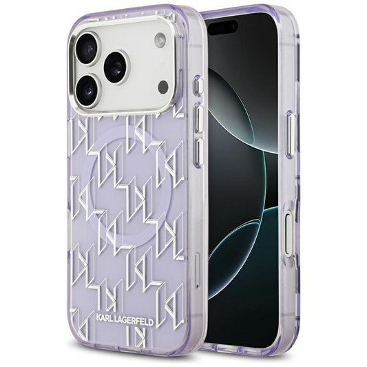 Funda MagSafe para Apple iPhone 17 Pro Max, Karl Lagerfeld, IML KL Monogram, Morado
