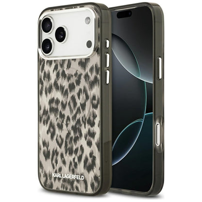 Funda MagSafe para Apple iPhone 17 Pro Max, Karl Lagerfeld, Patrón IML Leopard, Marrón