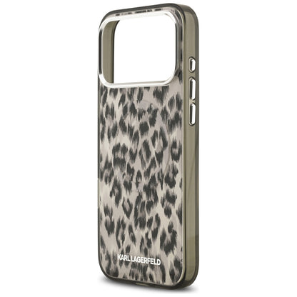 Funda MagSafe para Apple iPhone 17 Pro Max, Karl Lagerfeld, Patrón IML Leopard, Marrón