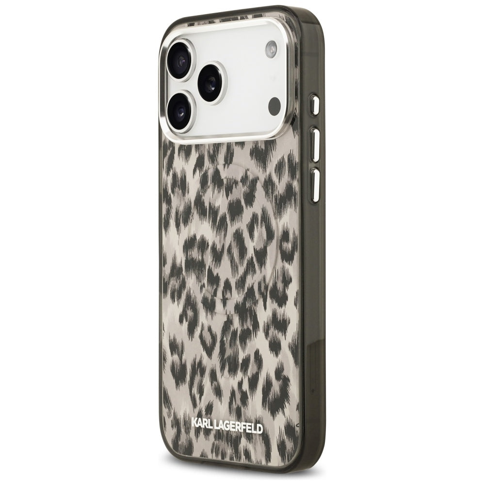 Funda MagSafe para Apple iPhone 17 Pro Max, Karl Lagerfeld, Patrón IML Leopard, Marrón