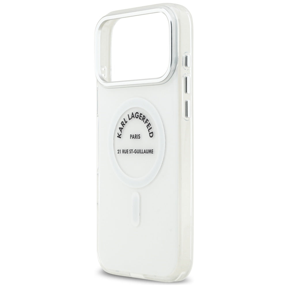 MagSafe Case for Apple iPhone 17 Pro Max, Karl Lagerfeld, IML Logo RSG, Transparent